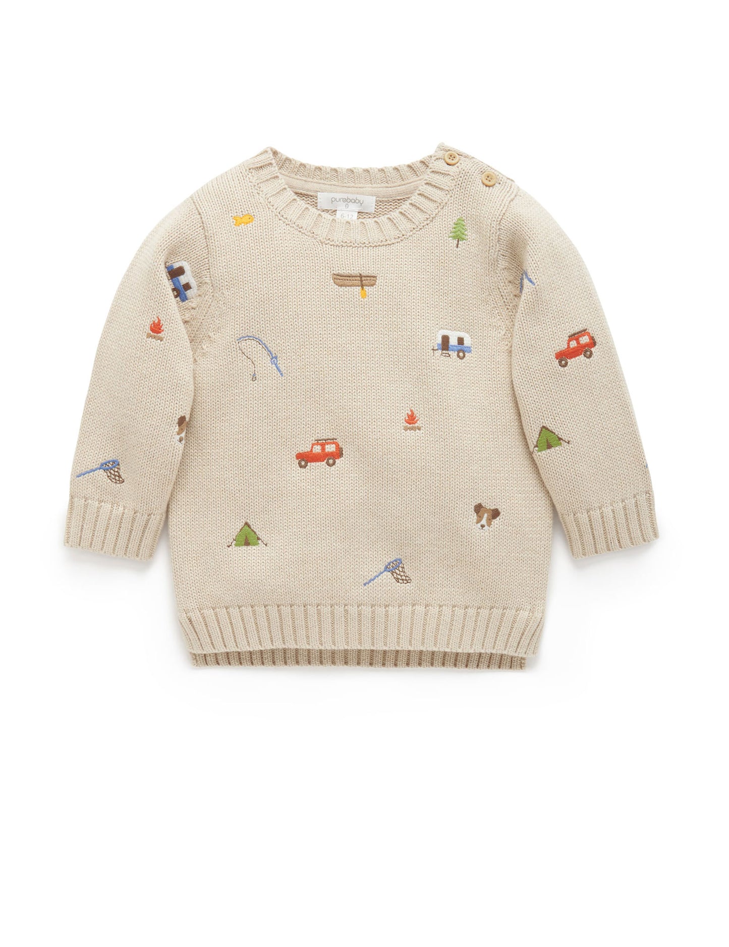 【5 last 1】Purebaby ピュアベビー GONE FISHING EMBROIDERY JUMPER PB1067W24