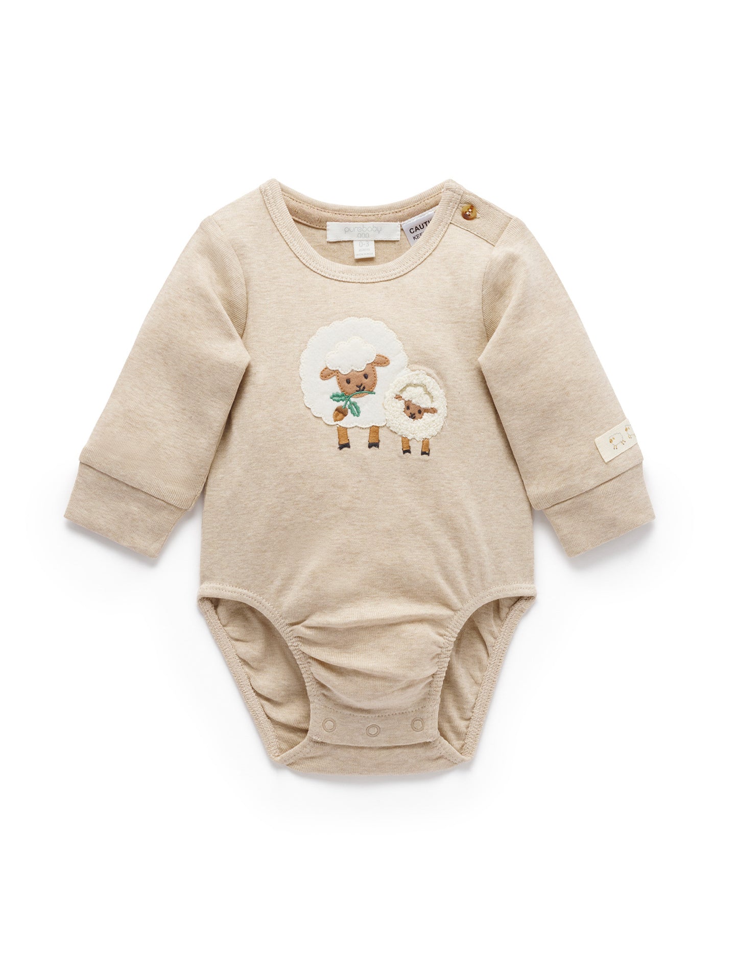 Purebaby ピュアベビー APPLIQUE BODYSUIT　SHEEP　PN1001W25