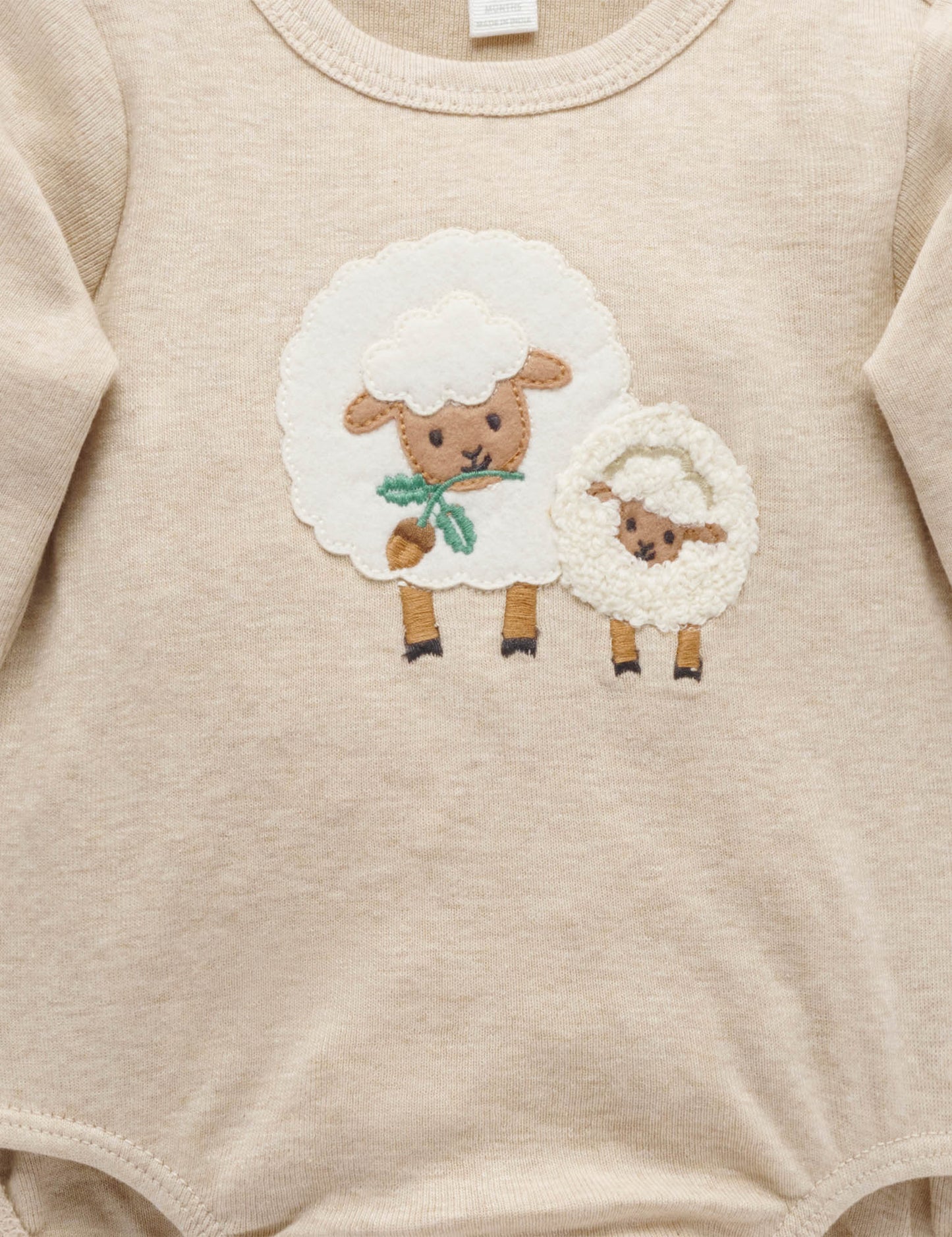 Purebaby ピュアベビー APPLIQUE BODYSUIT　SHEEP　PN1001W25