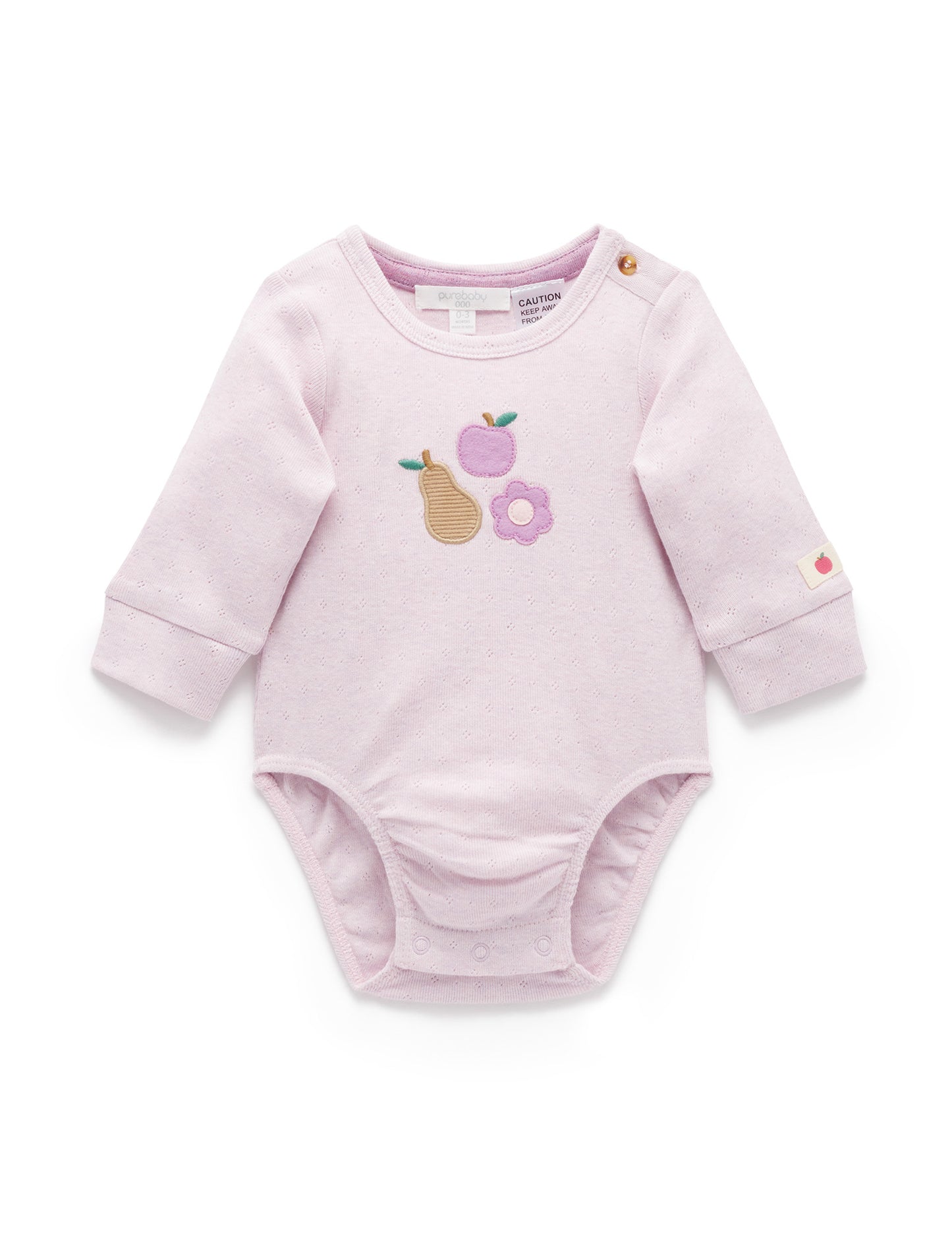 Purebaby ピュアベビー APPLIQUE BODYSUIT　　PN1001W25