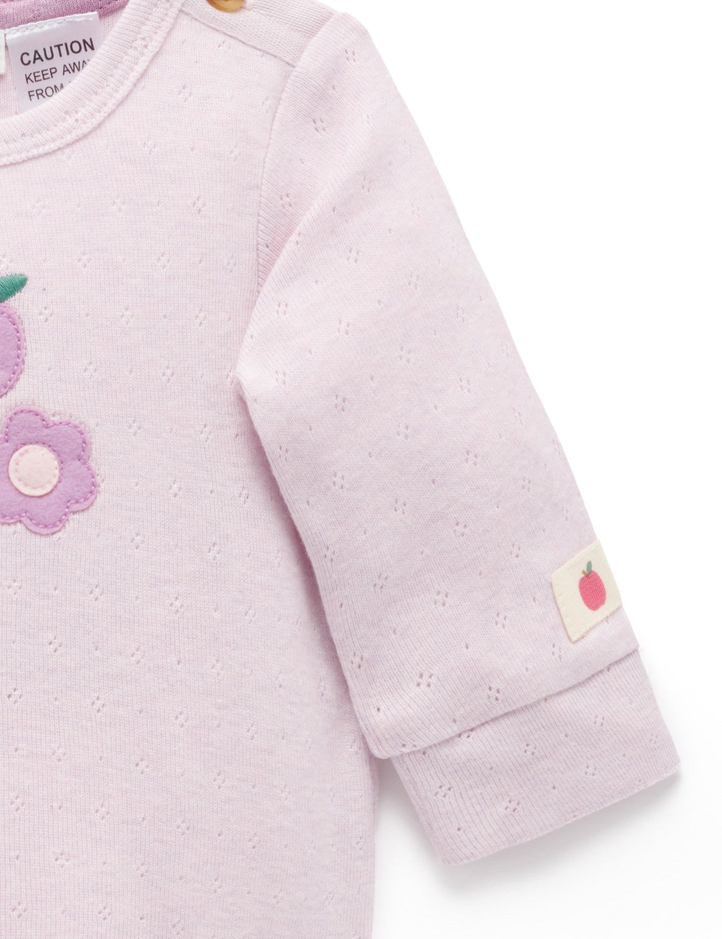 Purebaby ピュアベビー APPLIQUE BODYSUIT　　PN1001W25