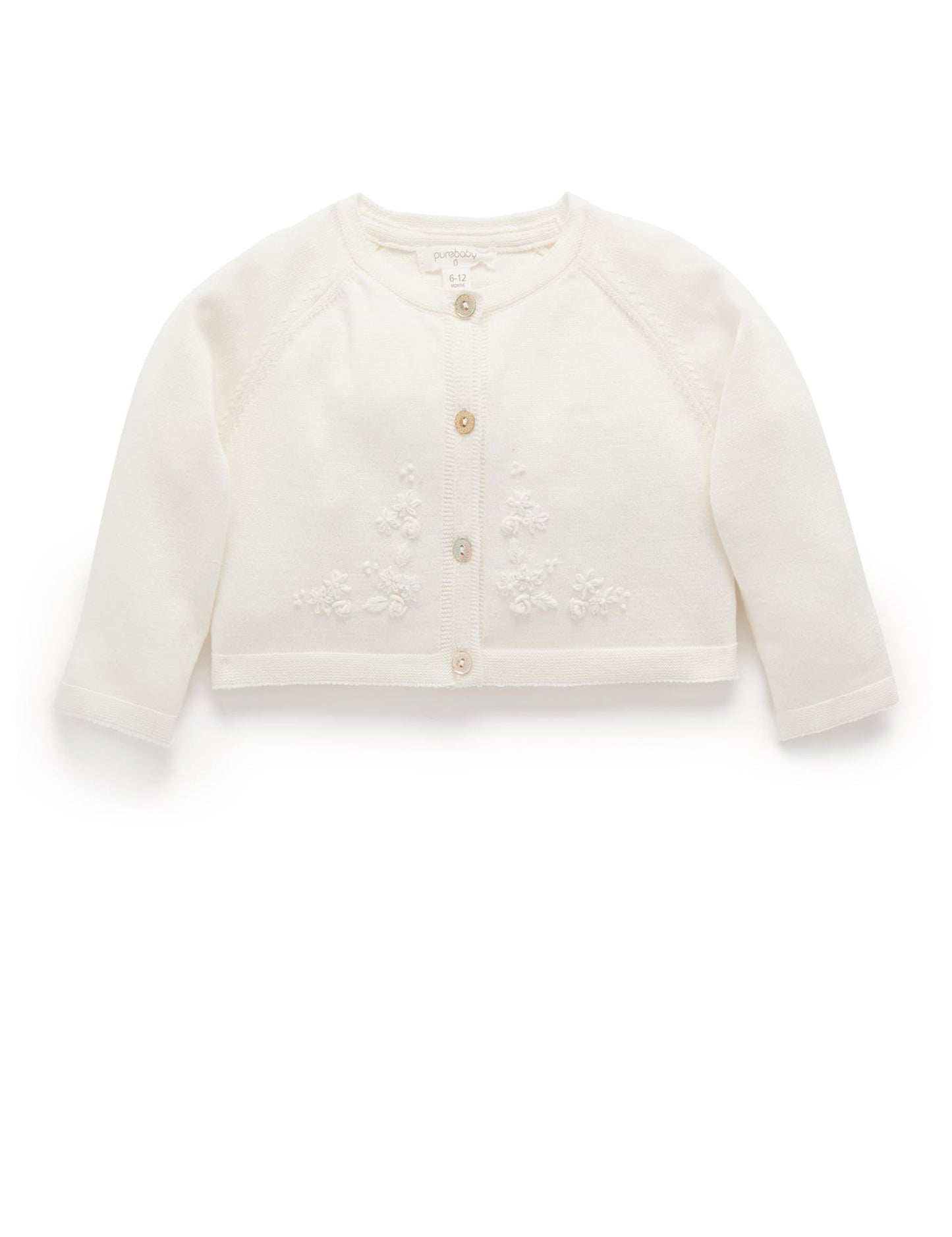 Purebaby ピュアベビー EMBROIDERED CARDIGAN PO6000NS