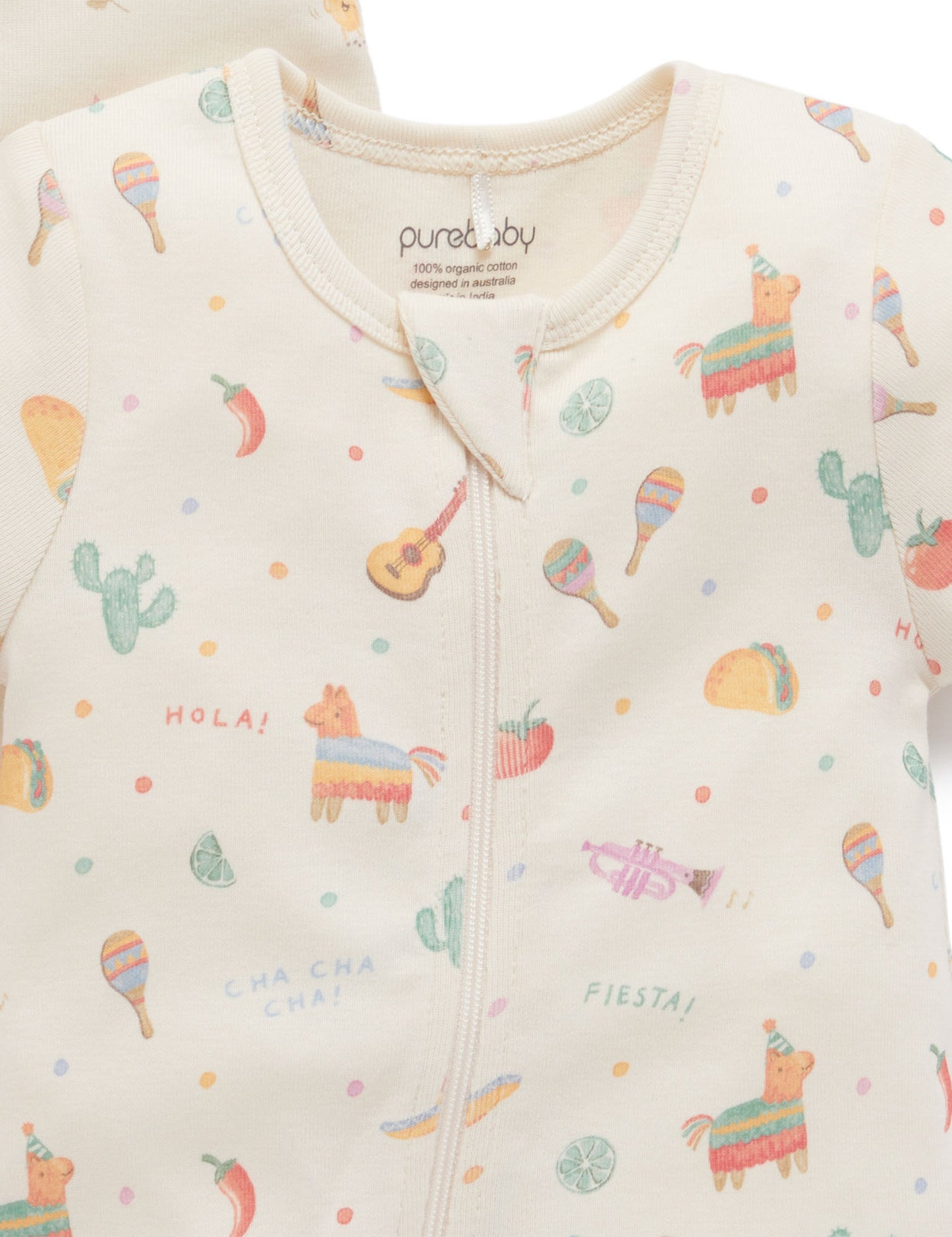 Purebaby　ピュアベビー　 2 PACK S/SLV DIGITAL GROWSUIT　PINATA PRINT　PNW1022NS