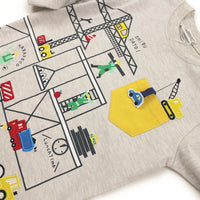 [bab chip] Long sleeve T-shirt construction with pocket 100% cotton