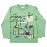 [bab chip] Long sleeve T-shirt construction with pocket 100% cotton