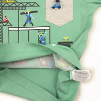 [bab chip] Long sleeve T-shirt construction with pocket 100% cotton