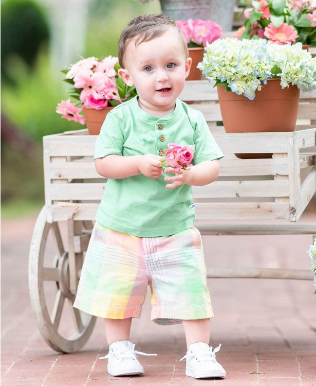 Rugged Butts Cheerful Rainbow Plaid Shorts