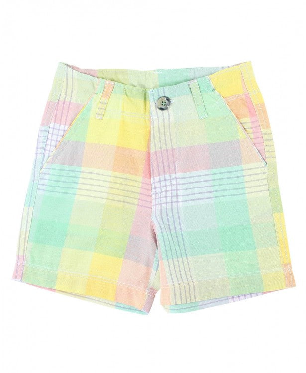 Rugged Butts Cheerful Rainbow Plaid Shorts