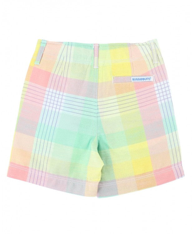 Rugged Butts Cheerful Rainbow Plaid Shorts