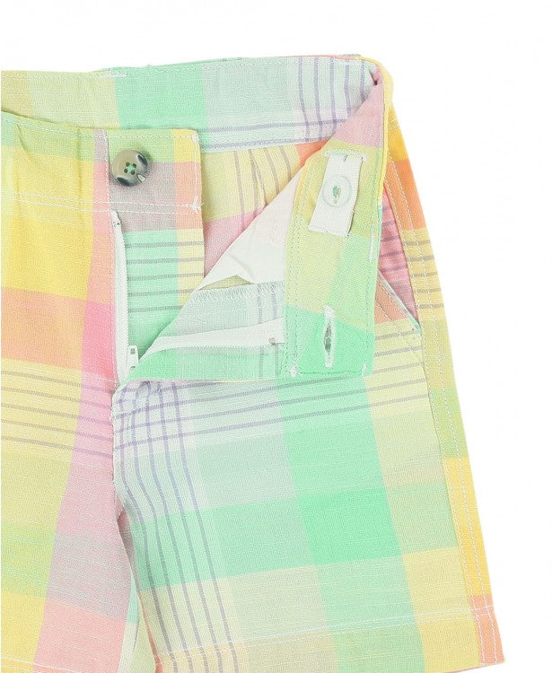 Rugged Butts Cheerful Rainbow Plaid Shorts