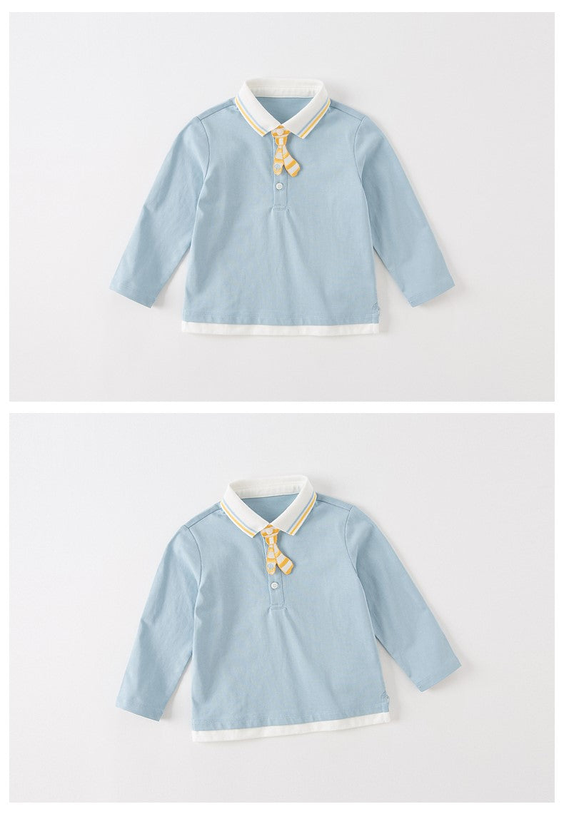 dave&amp;bella light blue tops with embroidered tie DB1230261