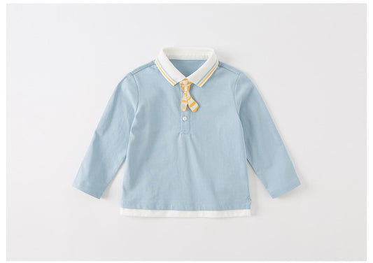 dave&amp;bella light blue tops with embroidered tie DB1230261