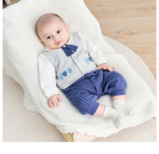 [Reservation] dave&amp;bella Dave Bella Bear Argyle Design Dress Up Romper DB1233965