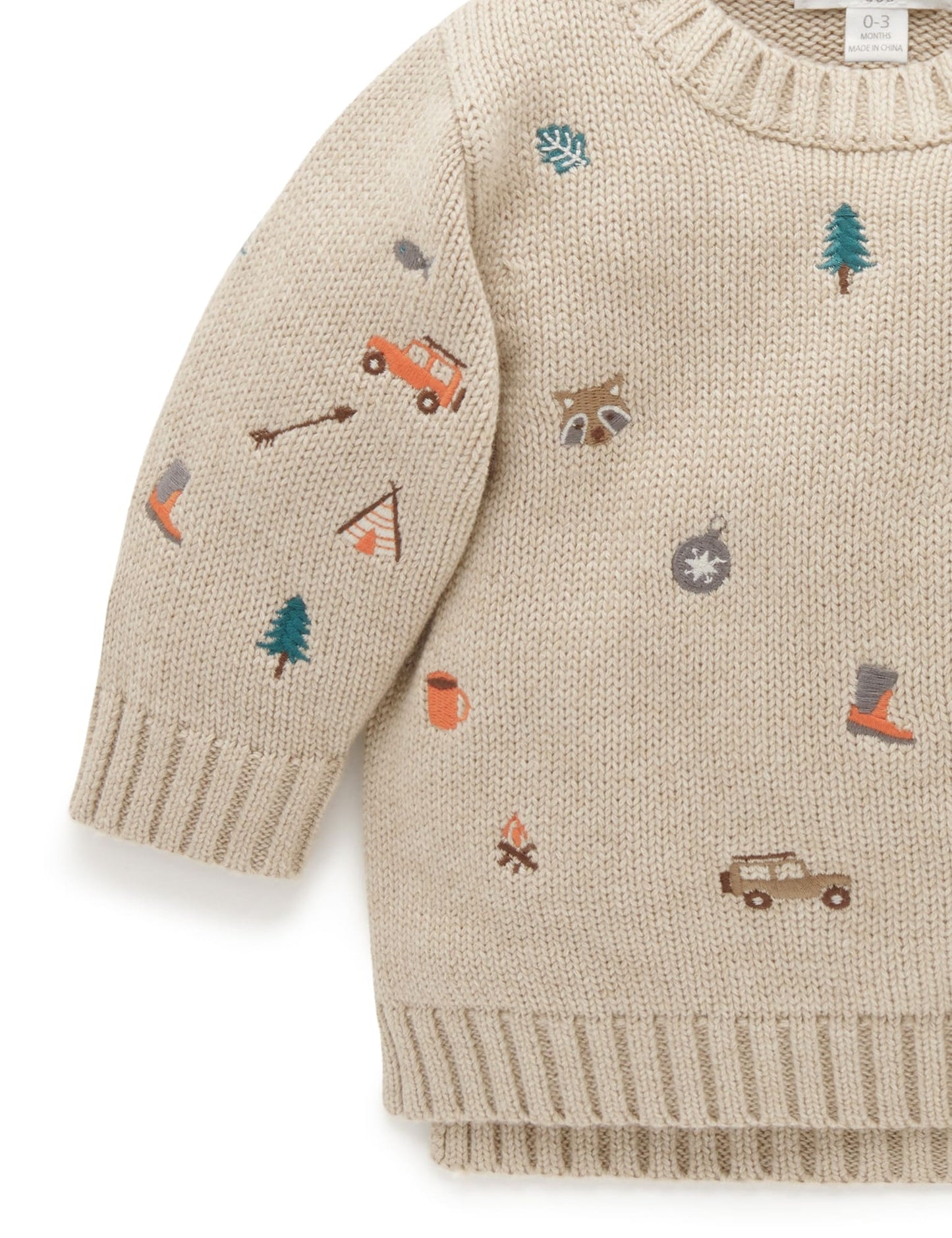 Purebaby Purebaby Forest Embroidered Jumper PD1002W22