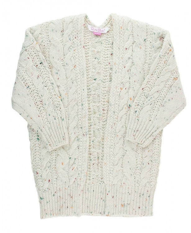 Ruffle Butts Confetti Chunky Knit Open Style Cardigan