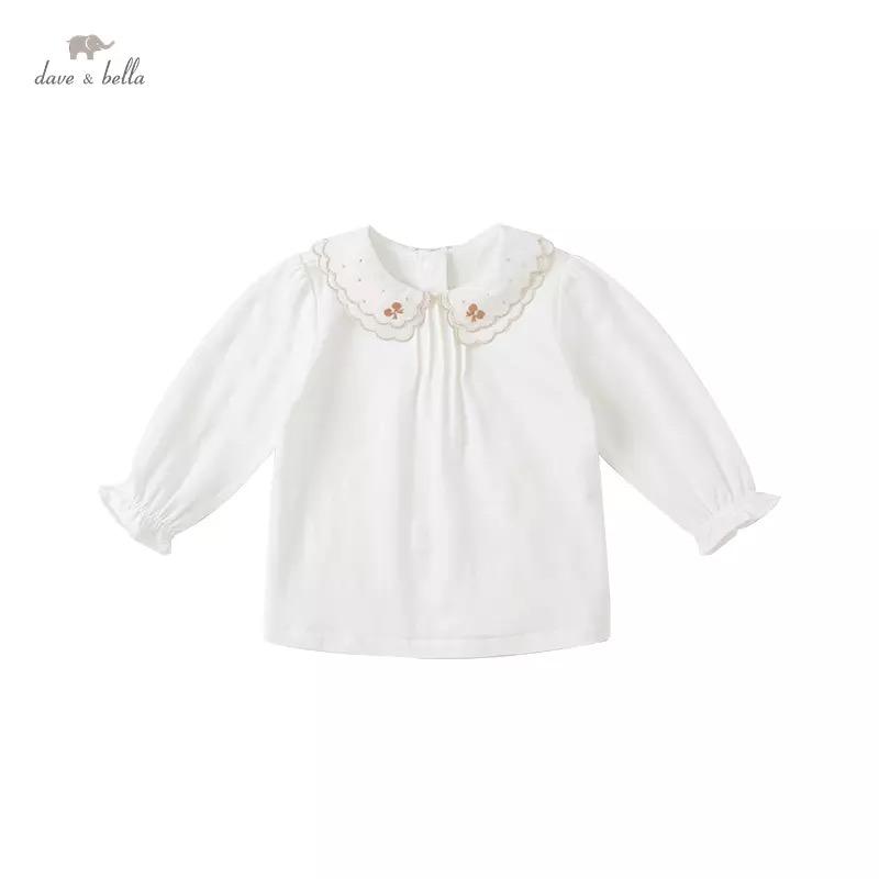 dave&amp;bella Dave Bella double color ribbon embroidery blouse DB1220887