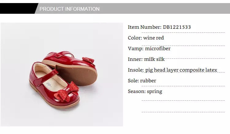 dave&amp;bella Dave Bella Red Ribbon Enamel Shoes DB1221533