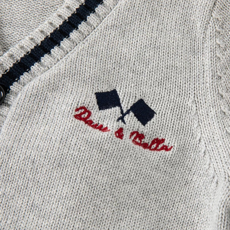 dave&amp;bella Dave Bella flag embroidery gray cardigan DB3223907-1 90cm