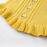 dave&amp;bella Dave Bella Flower Embroidery Yellow Vest DB1221228
