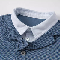 dave&amp;bella Dave Bella blue vest docking shirt setup with bowtie DB1221148