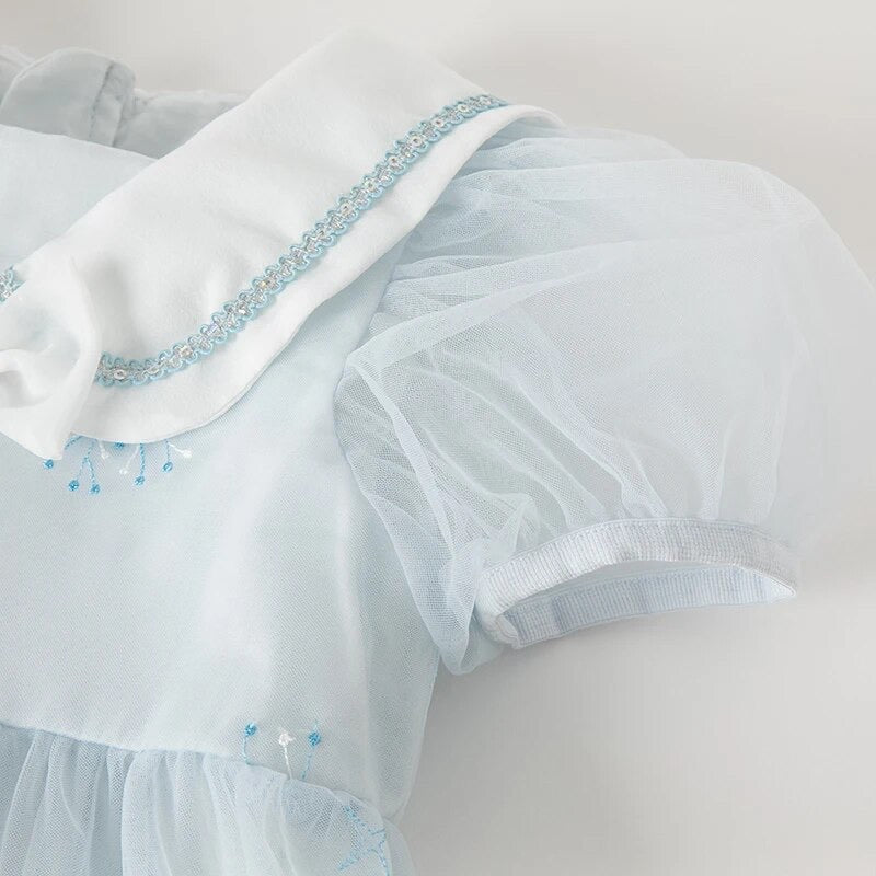 dave&amp;bella Dave Bella sailor collar light blue tulle dress DB2235004