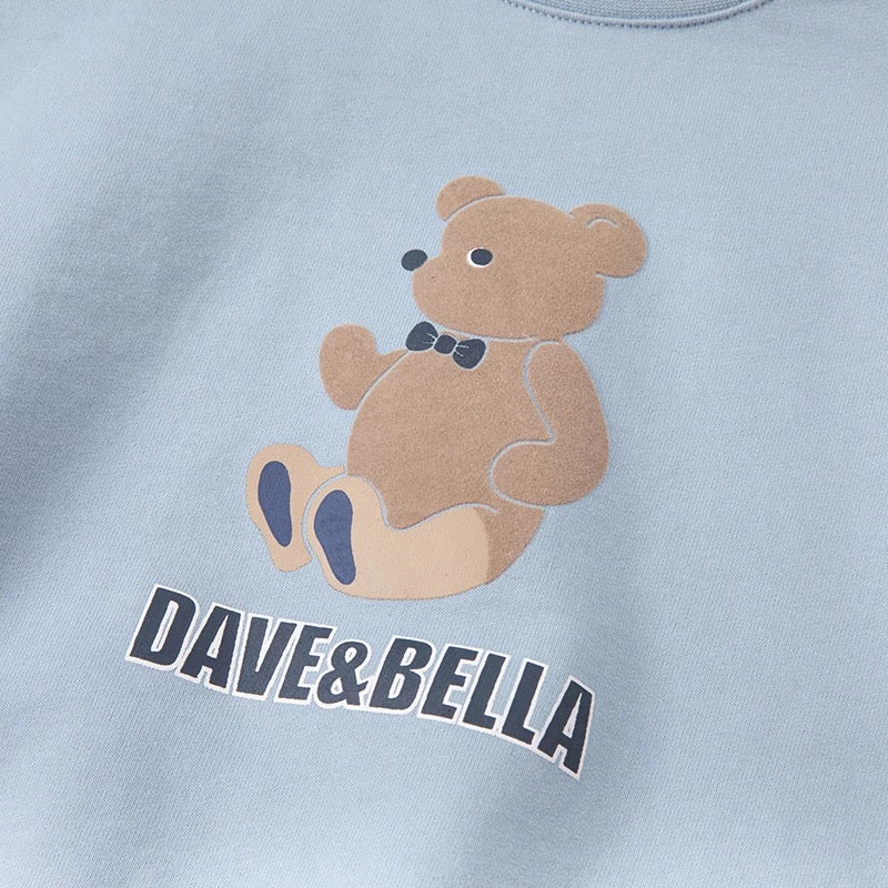 dave&amp;bella Dave Bella Teddy Bear Illustration Light Blue Sweatshirt DB1220835-1