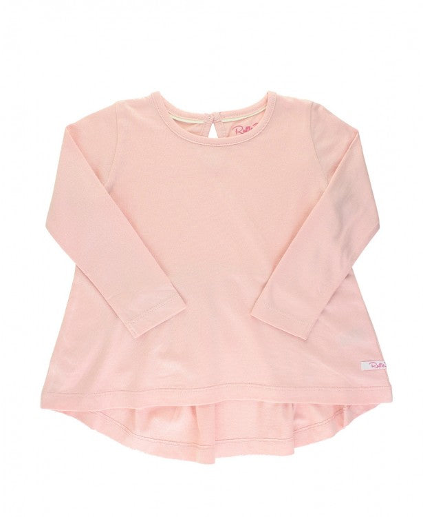 Ruffle Butts Ballet Pink Long Sleeve Bow-Back Top